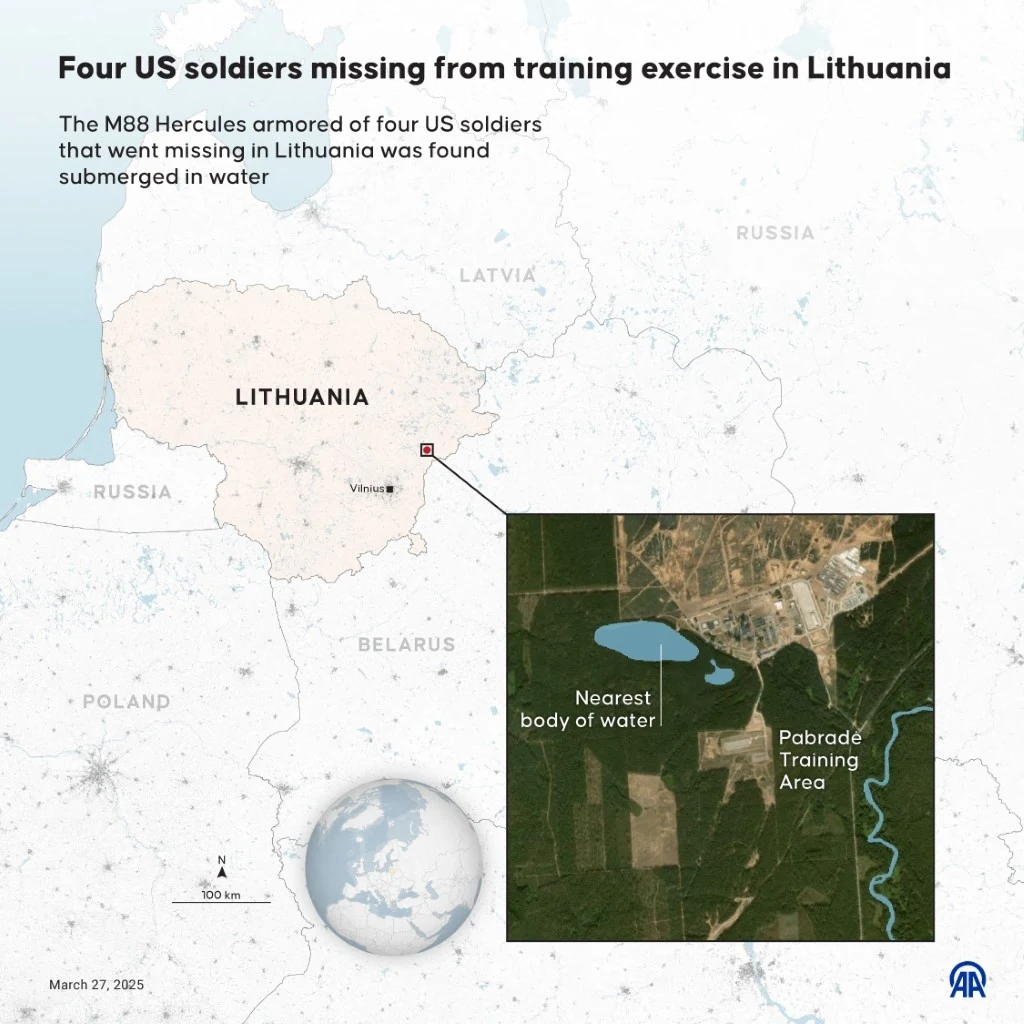 Litewskie Ministerstwo Obrony poinformowało o wydobyciu z bagna zaginionego pojazdu armii USA Litewskie Ministerstwo Obrony poinformowało o wydobyciu z bagna zaginionego pojazdu armii USA