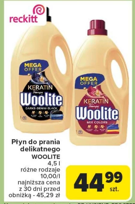 Woolite Keratin Therapy Płyn do prania do kolorów 4,5 l (75 prań)