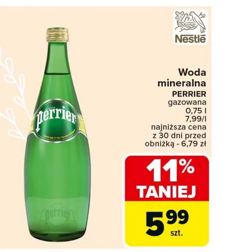 Perrier Naturalna woda mineralna gazowana 750 ml