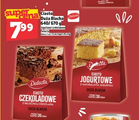 Delecta Duża Blacha Ciasto jogurtowe z naturalnym jogurtem mieszanka do wypieku ciasta 640 g
