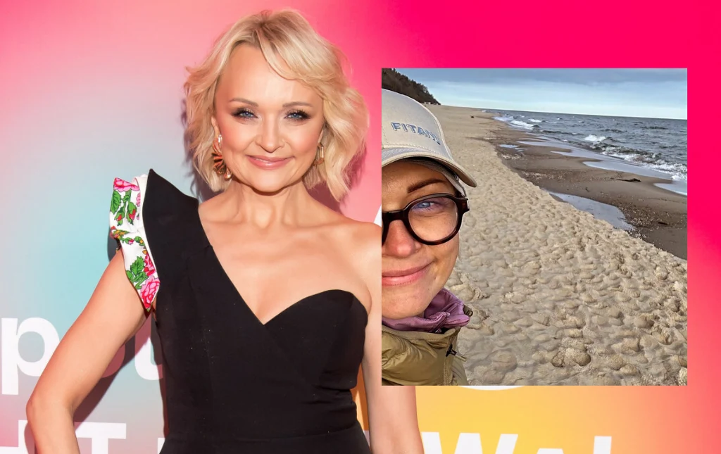 Edyta Golec nadaje z nadmorskiej plaży