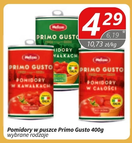 Melissa Primo Gusto Pomidory krojone bez skórki 400 g