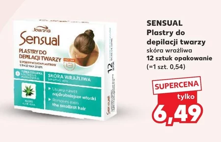 Joanna Sensual Plastry do depilacji twarzy skóra wrażliwa 12 sztuk + Tubka z oliwką łagodzącą 10 ml