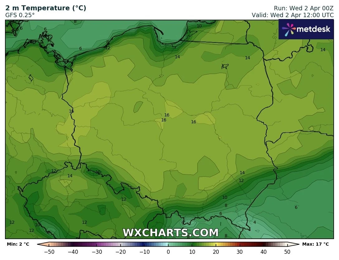  W środę w większości kraju będzie ciepło i słonecznie. Na południowym zachodzie termometry pokażą do 17 stopni Celsjusza