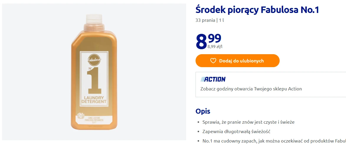 Środek piorący Fabulosa No. 1 Środek piorący Fabulosa No. 1