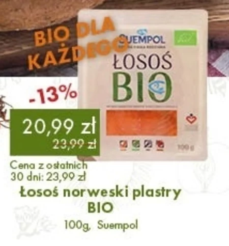Suempol Łosoś Bio  wędzony plastrowany 100 g