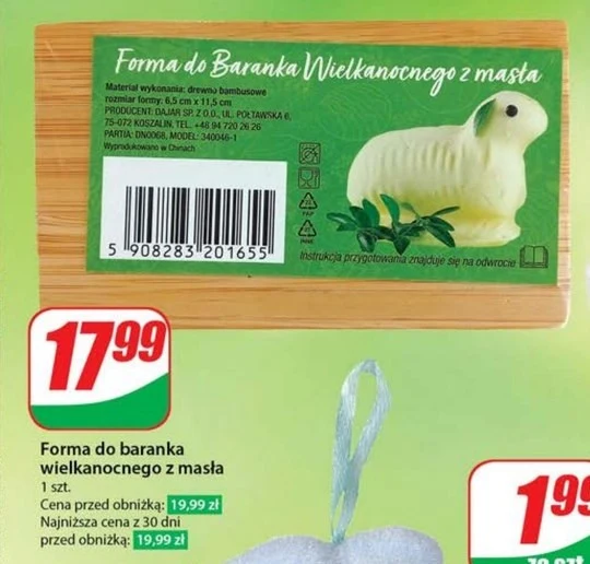 Foremka do baranka z masła w Dino 
