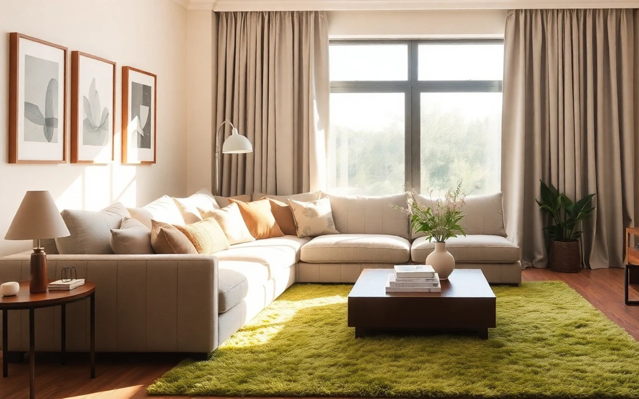 Puchaty dywan i grube zasłony mogą odmienić charakter salonu