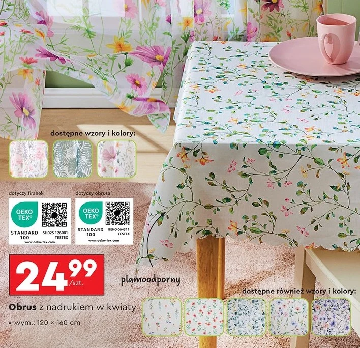 Obrus z nadrukiem w kwiaty w Biedronce 