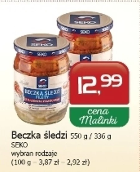 SEKO Beczka śledzi Filety z suszonymi pomidorami 550 g