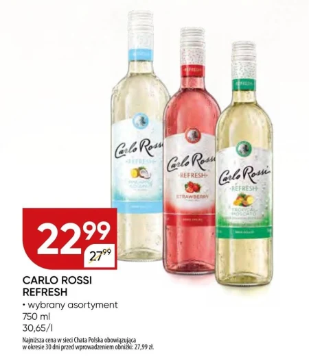 Carlo Rossi Refresh Strawberry Aromatyzowany napój na bazie wina 750 ml