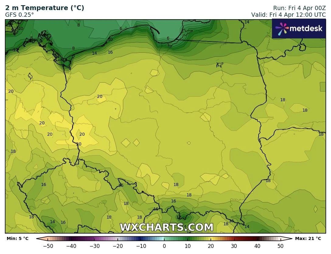  W ciągu dnia w zdecydowanej większości kraju będzie bardzo ciepło. Chłodniej jedynie w górach i nad morzem
