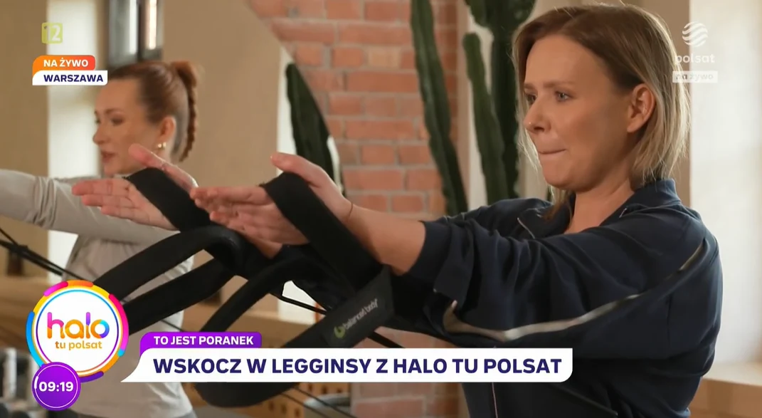 Aneta Zając ćwiczy w "halo tu polsat"