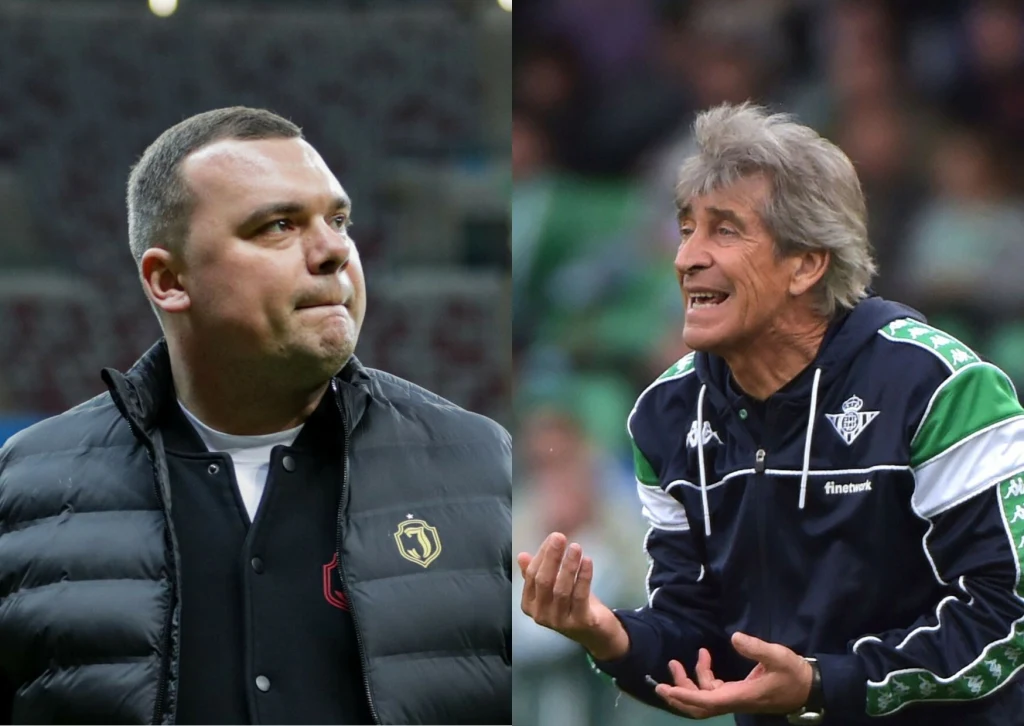 Adrian Siemieniec i Manuel Pellegrini - zdj. Cristina Quicler/AFP/East News Adrian Siemieniec i Manuel Pellegrini - zdj. Cristina Quicler/AFP/East News