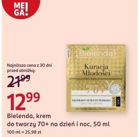 Bielenda Kuracja Młodości 70+ Rewitalizujący krem przeciwzmarszczkowy na dzień noc 50 ml