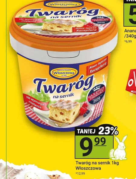 Włoszczowa Twaróg na sernik 1 kg