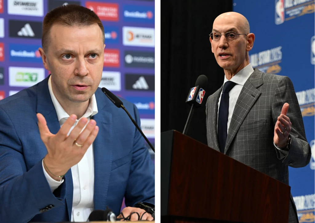 Paulius Motiejunas i Adam Silver Paulius Motiejunas i Adam Silver