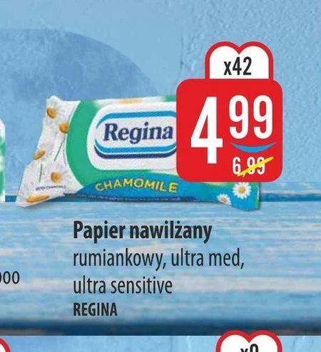 Regina Nawilżany papier toaletowy z ekstraktem z rumianku i aloesu 42 sztuki