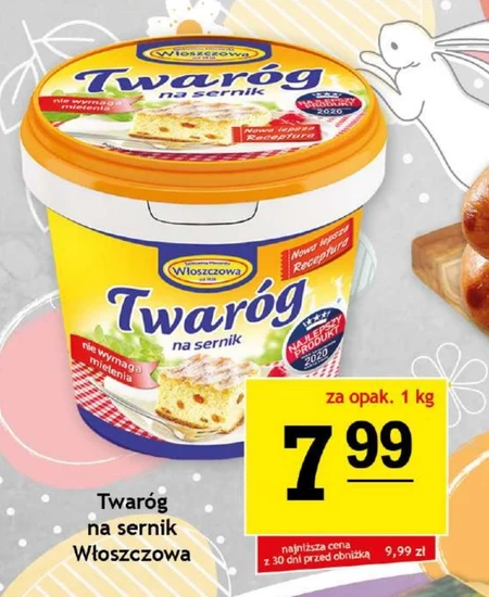 Włoszczowa Twaróg na sernik 1 kg