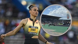 Sydney McLaughlin-Levrone, a w ramce puste trybuny w Kingston