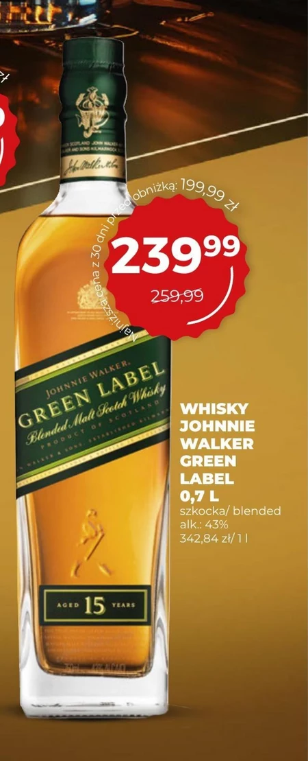 Johnnie Walker Green Label 15 YO Scotch Whisky 700 ml