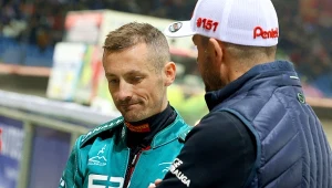 Leon Madsen z dyrektorem Falubazu Piotrem Protasiewiczem.