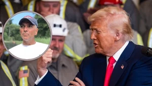 Donald Trump prężyy muskuły, a Mariusz Podkościelny (w ramce) mówi o strachu w USA