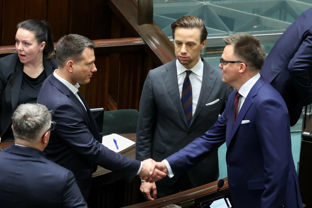 Sławomir Mentzen i Szymon Hołownia w Sejmie Sławomir Mentzen i Szymon Hołownia w Sejmie