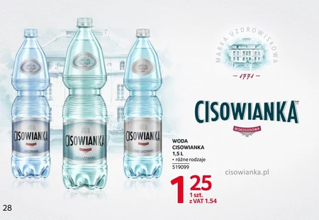 Cisowianka Naturalna woda mineralna gazowana niskosodowa 1,5 l