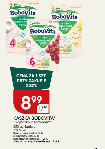 BoboVita Kaszka mleczno-ryżowa banan po 6 miesiącu 230 g