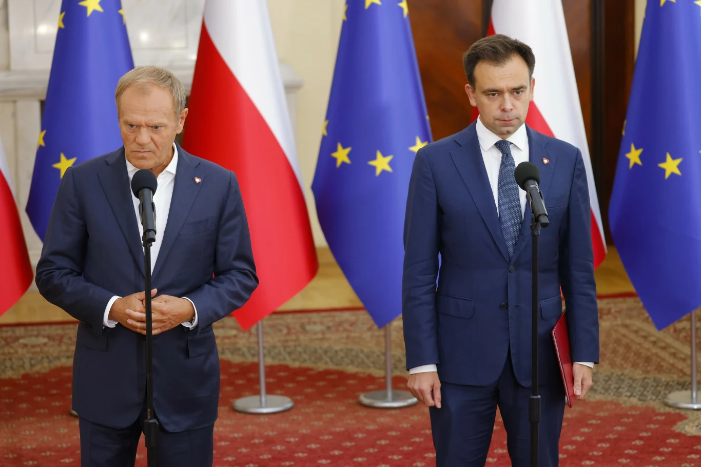 Donald Tusk i Andrzej Domański Donald Tusk i Andrzej Domański