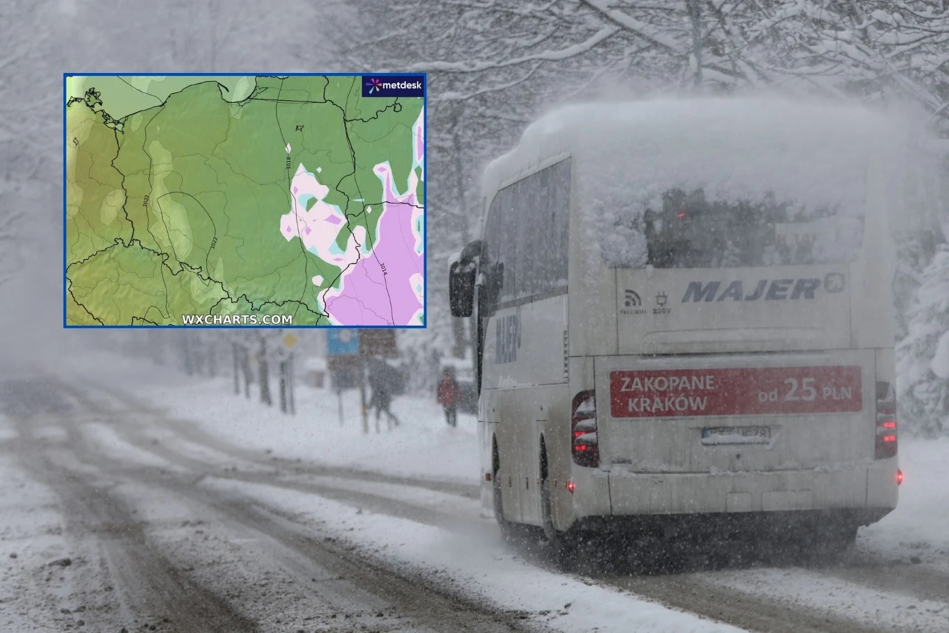 Czwartek będzie chłodnym i nieprzyjemnym dniem, zwłaszcza w centrum i na wschodzie. W wielu miejscach popada nie tylko deszcz i deszcz ze śniegiem, lecz nawet sam śnieg. Uczucie chłodu zwiększy porywisty wiatr