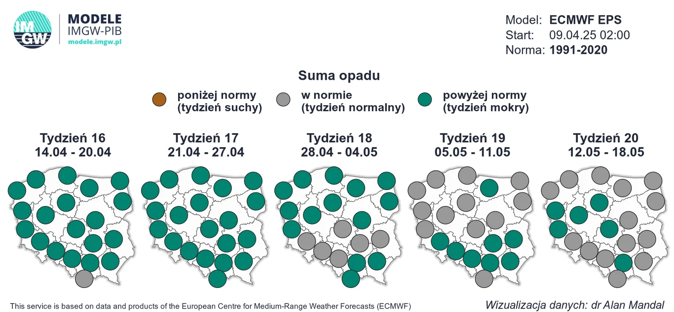 W całej Polsce Podczas Wielkanocy może padać mocniej, niż zwykle o tej porze roku. Święta mogą być deszczowe