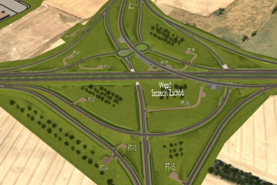 Wizualizacja węzła Szczecin Zachód.