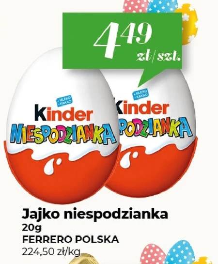 Kinder Niespodzianka Słodkie jajko z niespodzianką pokryte czekoladą mleczną 20 g