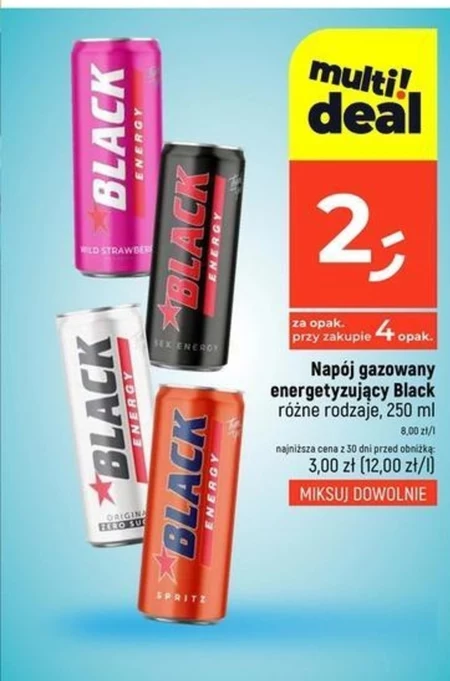 Black Energy Spritz Gazowany napój energetyzujący 250 ml