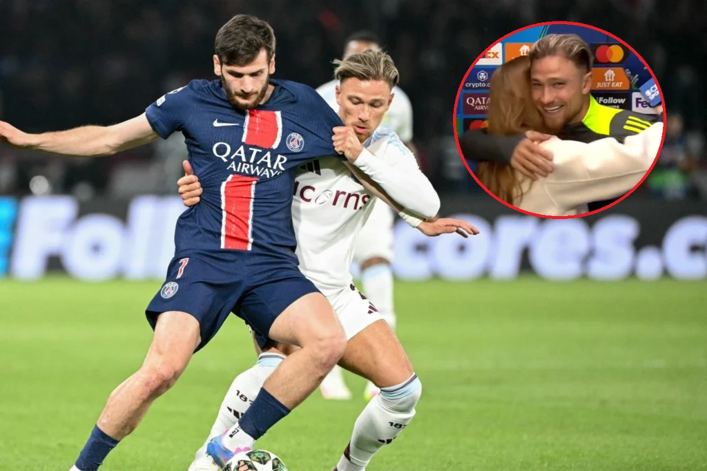 Matty Cash z siostrą, zrzut ekranu https://x.com/CBSSportsGolazo/status/1910090583177044309 Matty Cash z siostrą, zrzut ekranu https://x.com/CBSSportsGolazo/status/1910090583177044309