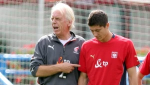 Leo Beenhakker i Robert Lewandowski, 04.08.2008 r.