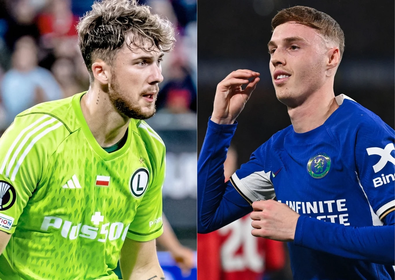 Kacper Tobiasz i Cole Palmer