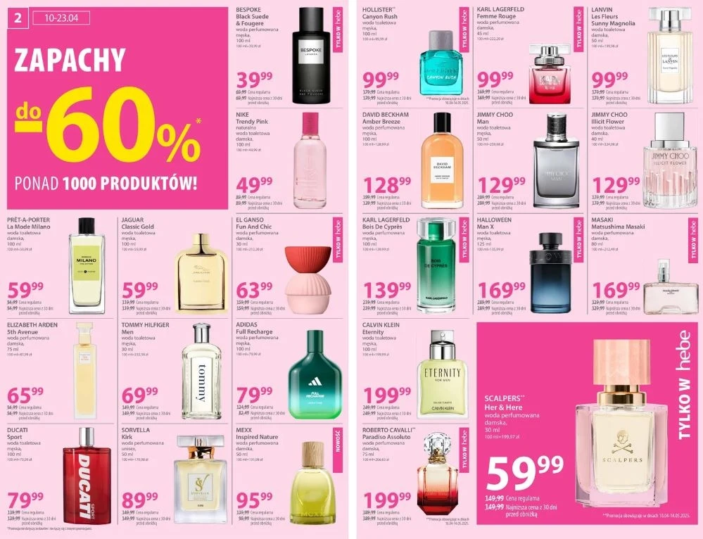 Hebe oferuje promocje na markowe perfumy!
