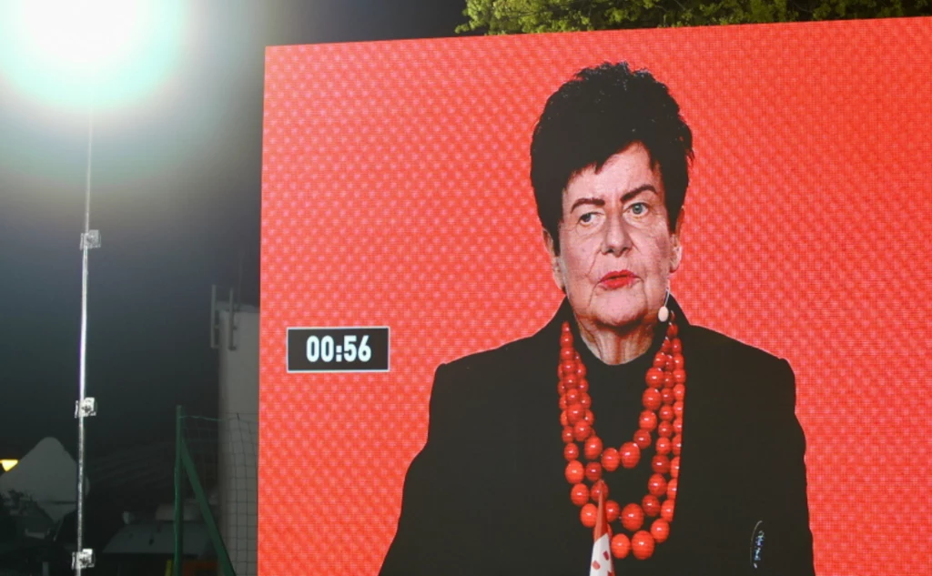 Joanna Senyszyn podczas piątkowej debaty w Końskich Joanna Senyszyn podczas piątkowej debaty w Końskich