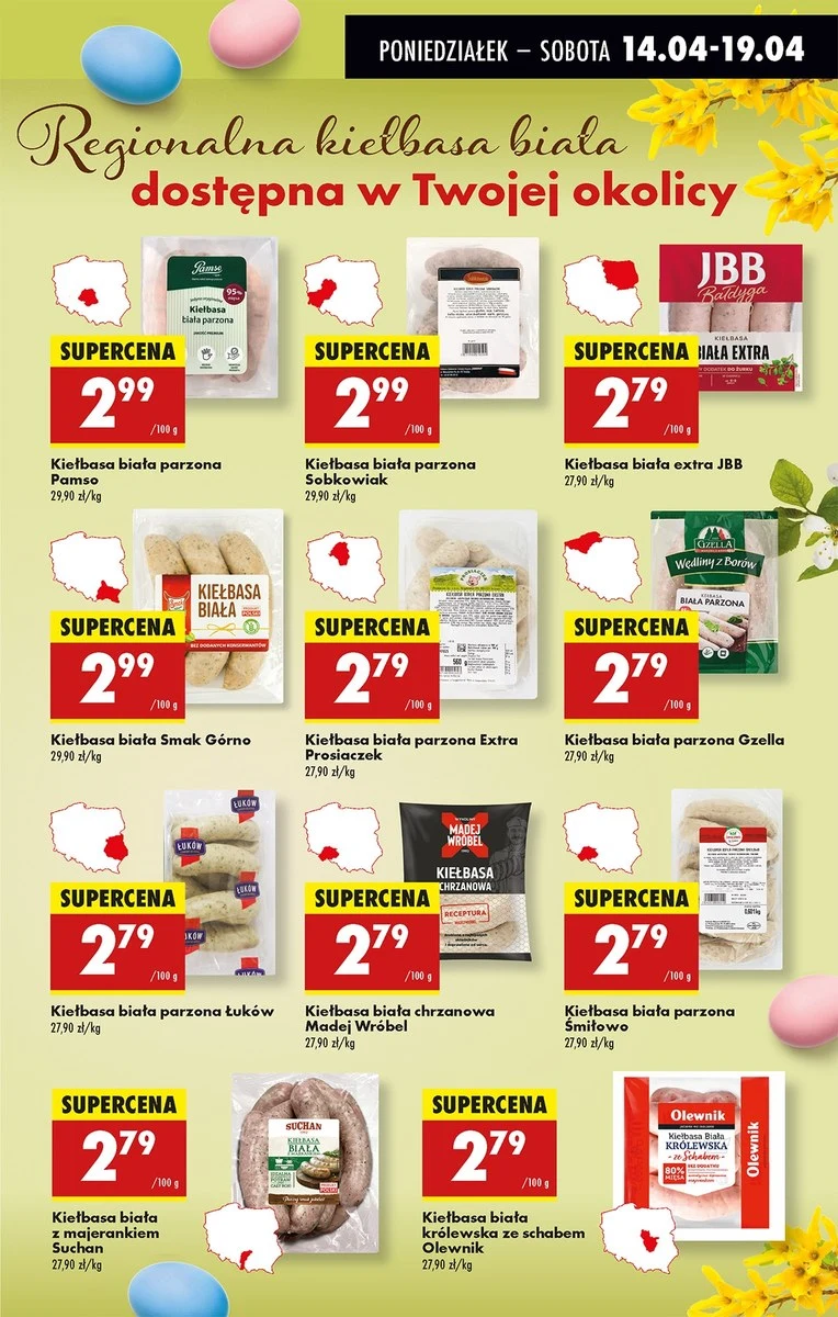 Regionalna kiełbasa Biała w Biedronce
