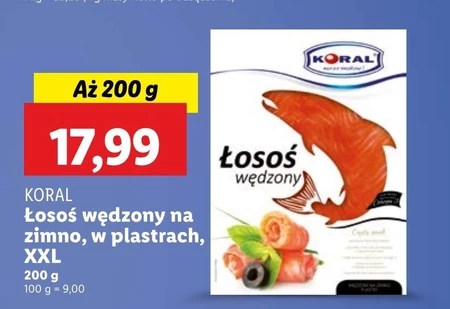 Koral Łosoś wędzony na zimno plastry 200 g