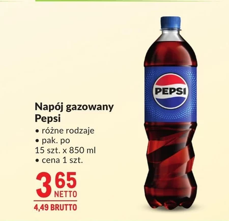 Pepsi-Cola Napój gazowany 0,85 l