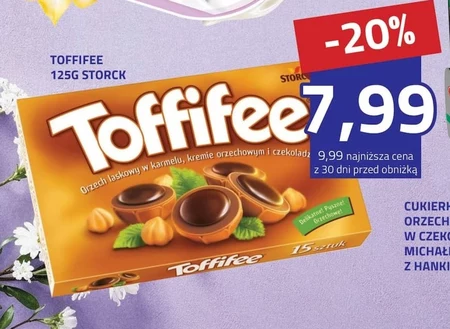 Toffifee Orzech laskowy w karmelu kremie orzechowym i czekoladzie 125 g (15 sztuk)