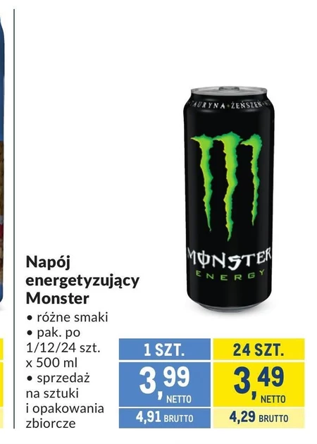 Monster Energy Gazowany napój energetyczny 500 ml