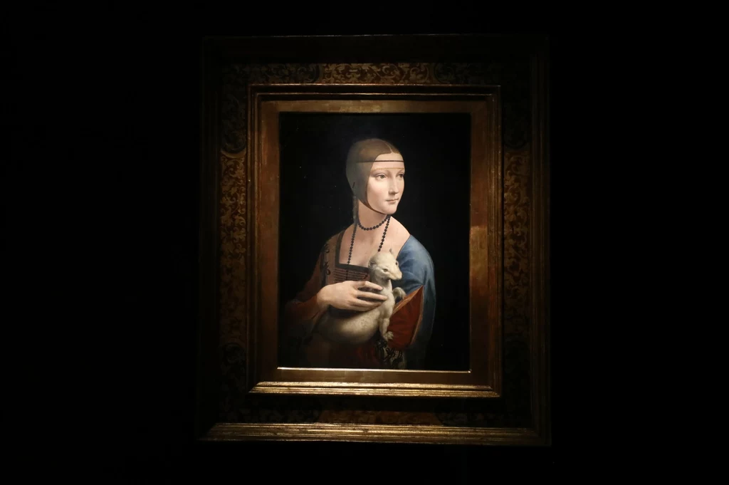 Dama z gronostajem Leonarda da Vinci. Dzieło jest prezentowane w Muzeum Książąt Czartoryskich w Krakowie Dama z gronostajem Leonarda da Vinci. Dzieło jest prezentowane w Muzeum Książąt Czartoryskich w Krakowie