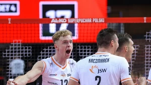 Anton Brehme (z numerem 12) w barwach JSW Jastrzębskiego Węgla