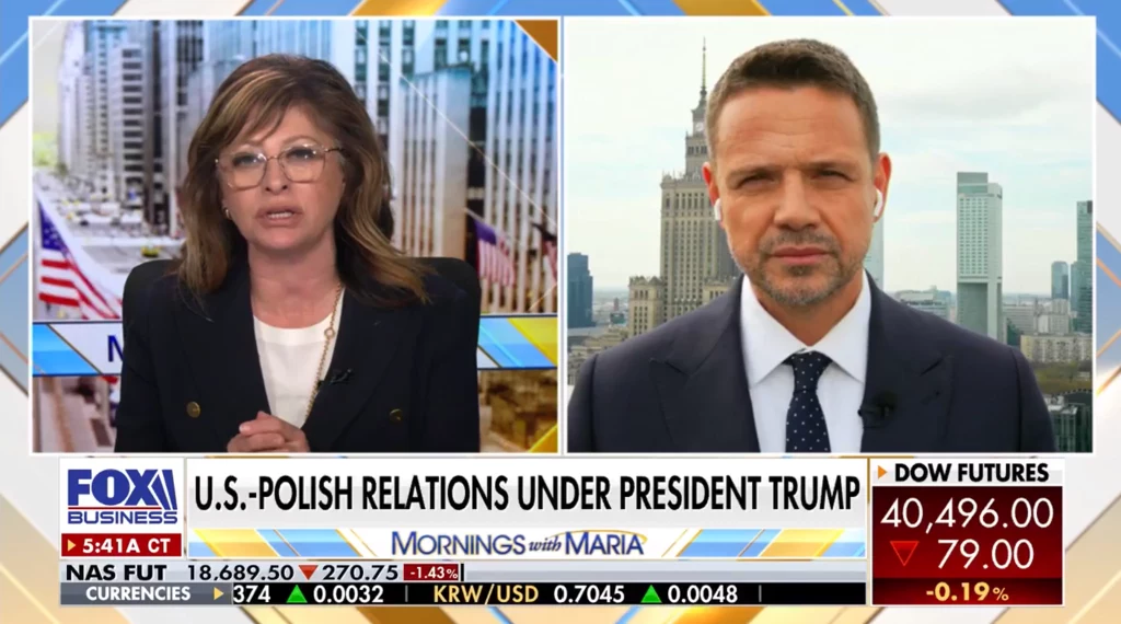 Rafał Trzaskowski na antenie Fox Business Rafał Trzaskowski na antenie Fox Business