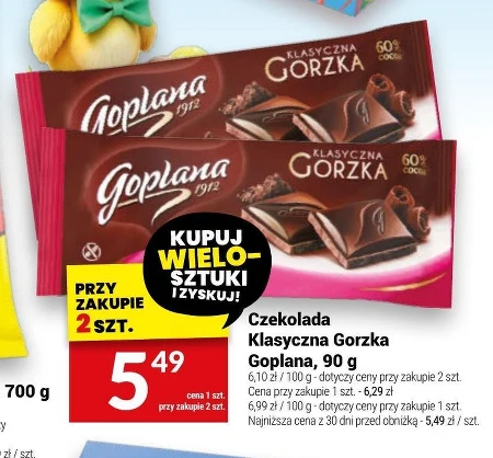 Goplana 60% Cocoa Klasyczna gorzka Czekolada 90 g